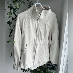 Lululemon Scuba Oversized Funnel-Neck Full Zip Long in Bone 🤍